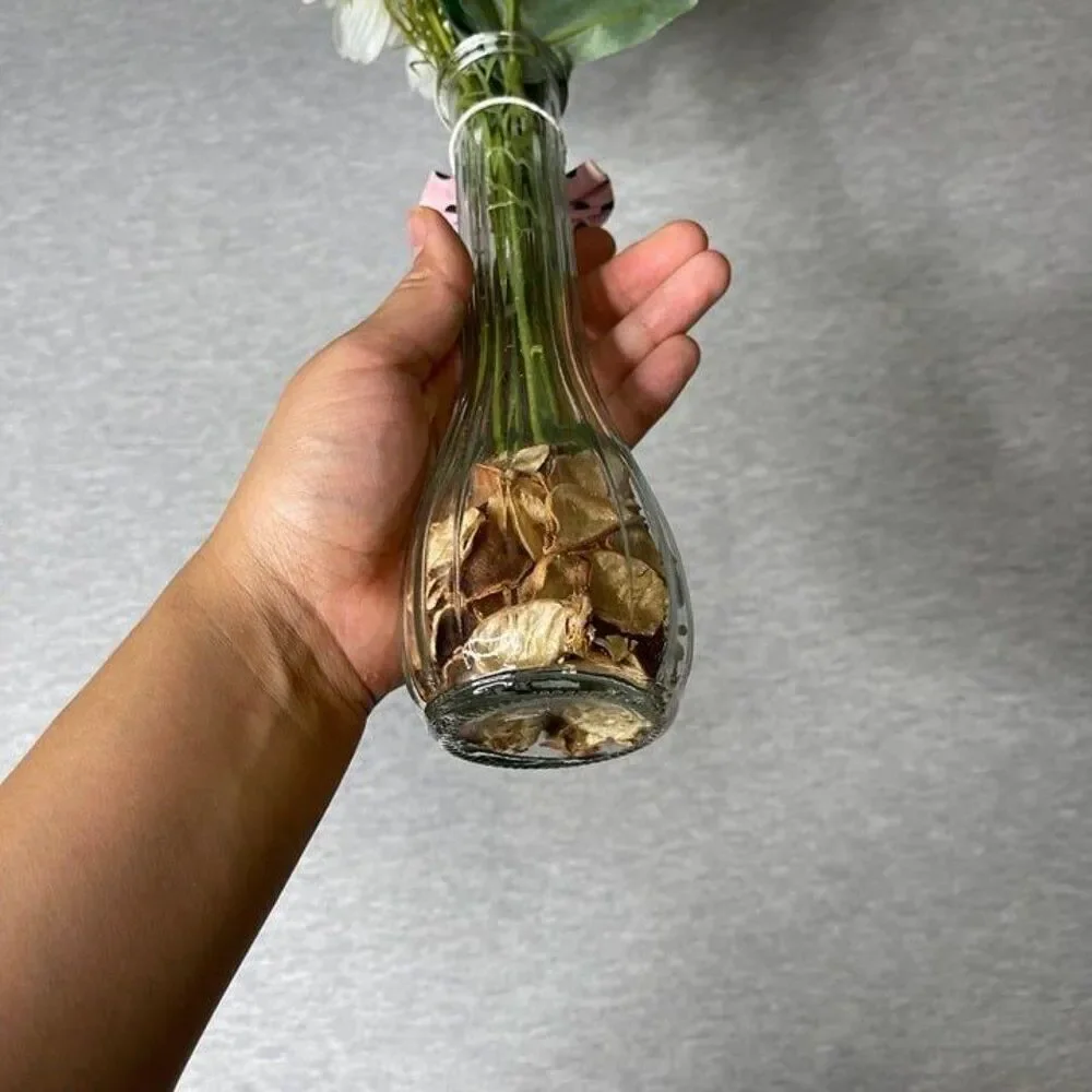 Target Artificial Long Stem Hydrangea in Glass Vase & Filler Floral Arrangement